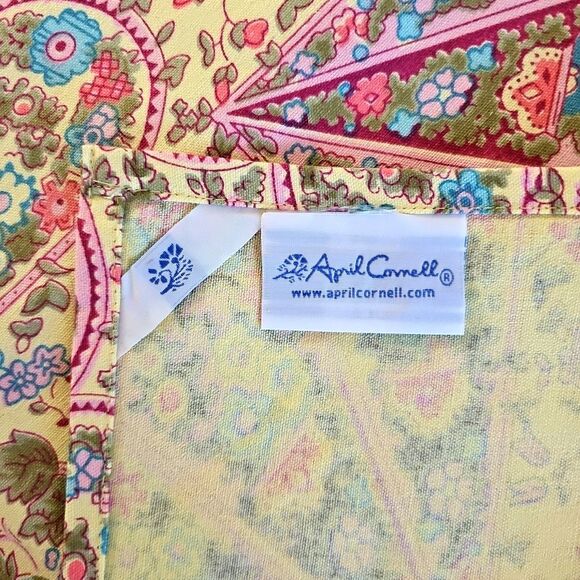 April Cornell Table Runner Cotton Spring Floral Pink Romantic Boho Garden Party - Picture 6 of 11